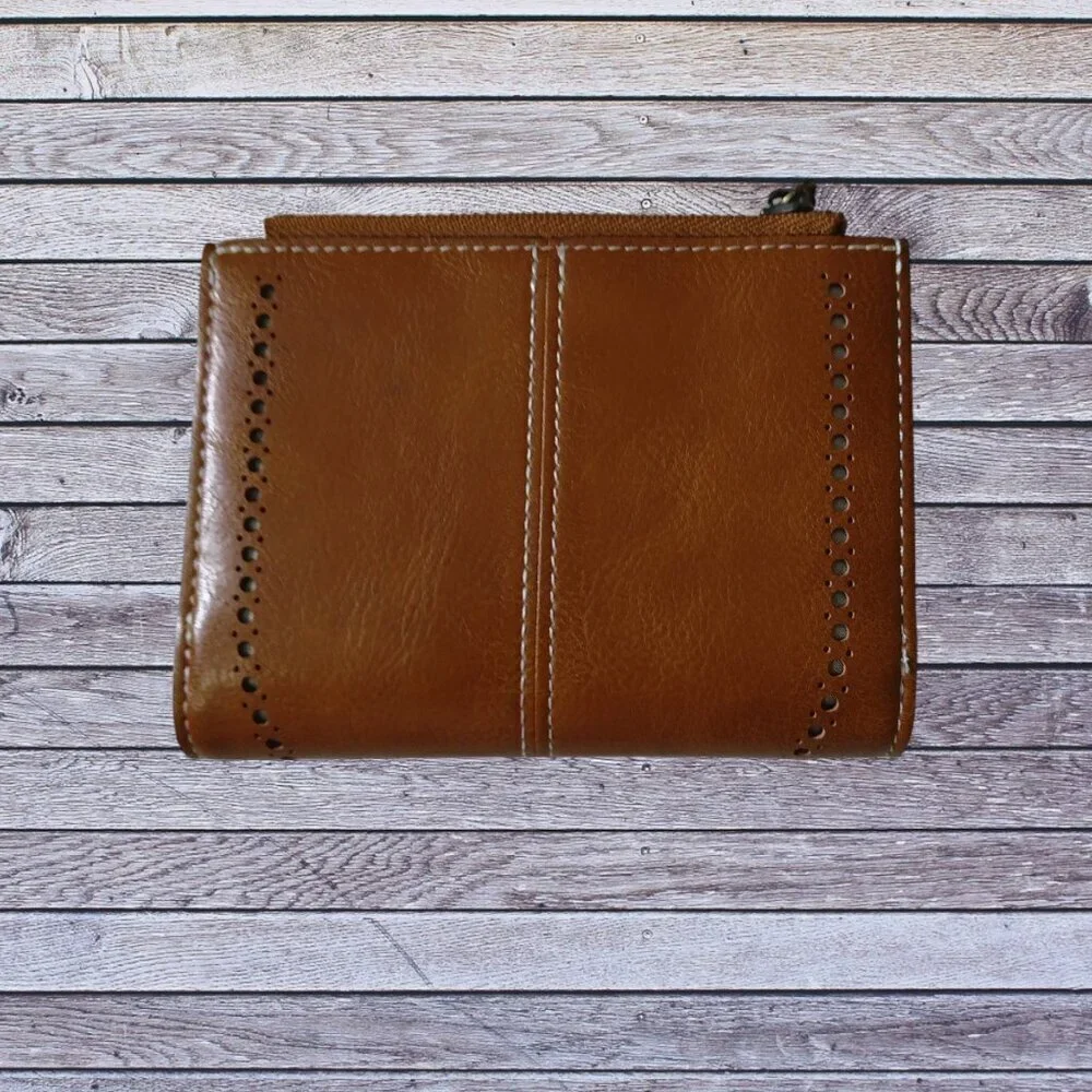 Charm Infinite Women's Brown Snap Closure Bi-Fold Wallet  Classic Neutral